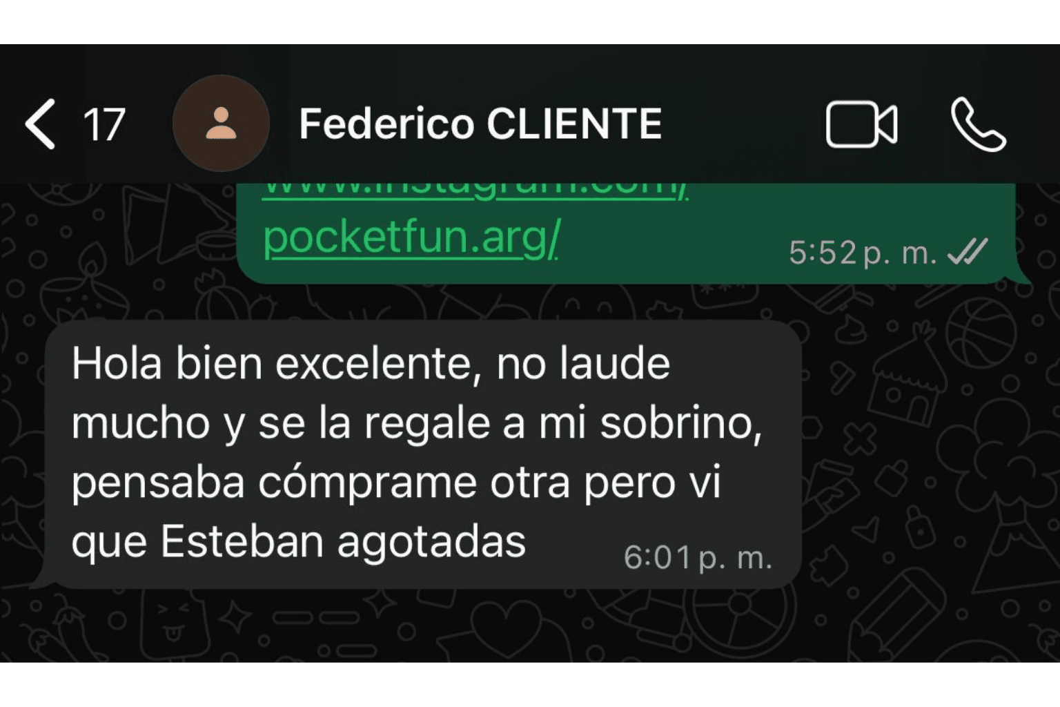 Referencia de cliente en Entre Ríos: Llegó impecable, bien embalado