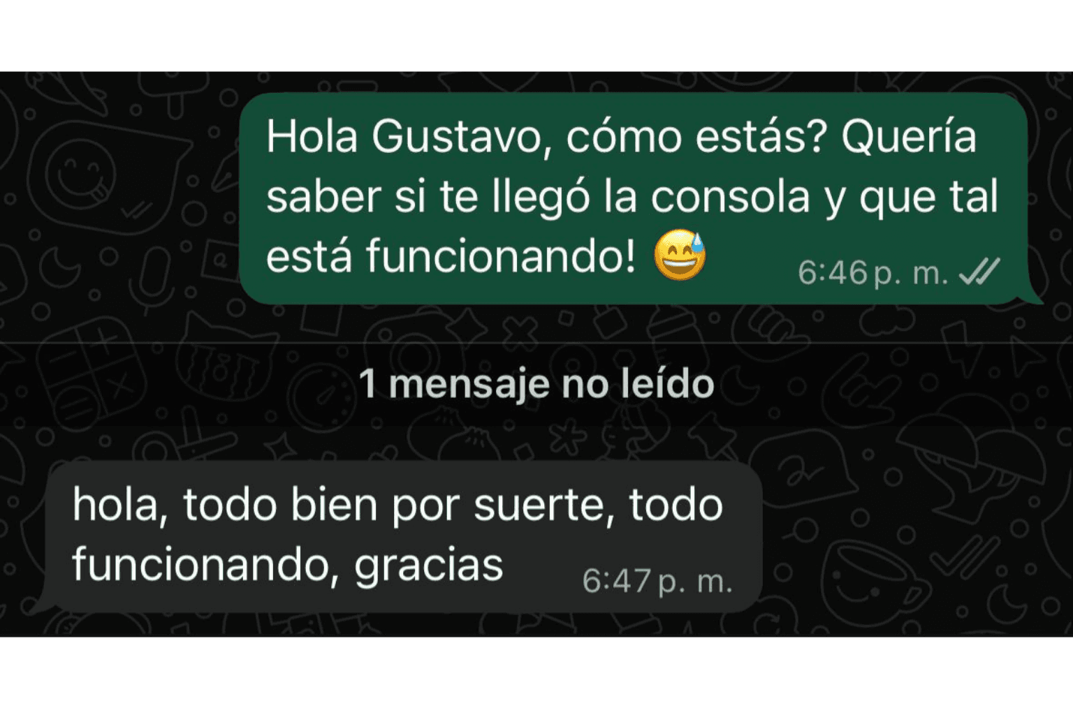 Referencia de cliente en Córdoba: Excelente atención, muy recomendable