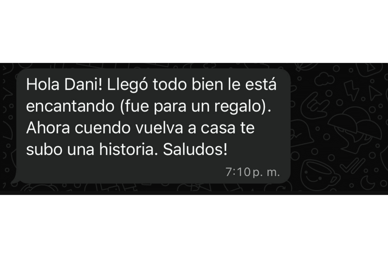 Referencia de cliente en Buenos Aires: Segunda compra, siempre cumple